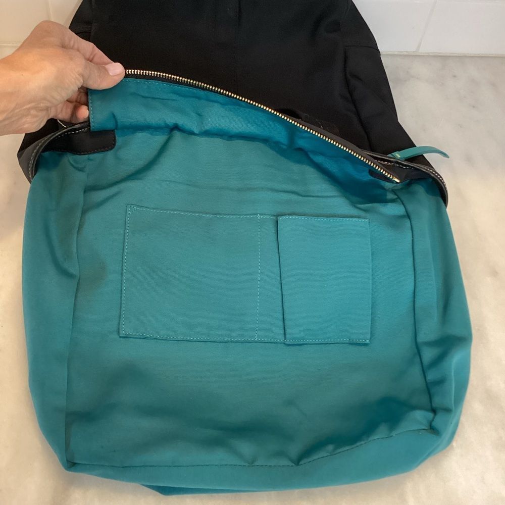 Coach Bag Purse Handbag Black Sateen Hampton Shopper Weekend Tote Pocketbook - Picture 12 of 14